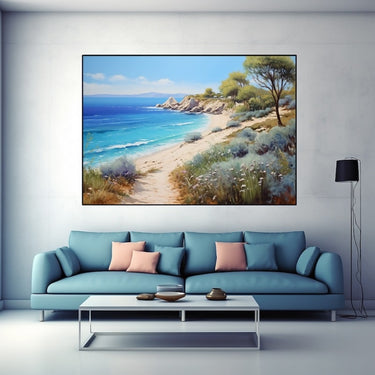 Mediterranean Seaside Oil Painting